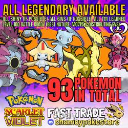 All Legendary Pokemon Available For Scarlet Violet? Shiny 6iv? Battle Ready