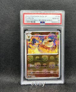 Flareon Master ball Pokémon 151 Japanese Scarlet & Violet Reverse 136/165 PSA 10