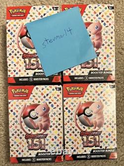 New Factory Sealed Pokemon Tcg Scarlet And Violet 151 Booster Bundle Lot Of 4