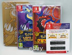 Nintendo Switch Pokemon Scarlet & Violet Dual Pack Double GOLD Steelbook Edition