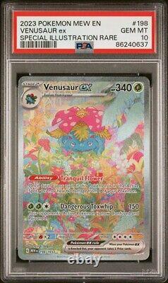 PSA 10 Venusaur Ex 198/165 SIR Pokemon Scarlet & Violet 151 ENGLISH