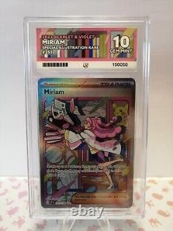 As de 10 GEM MINT Miriam 251/198 Carte Pokémon Rare Secrète de l'ensemble de base Scarlet Violet