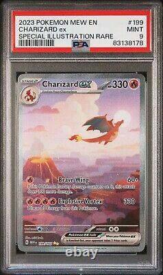 Charizard EX 199/165 Pokémon TCG Scarlet Violet Anglais 151 PSA 9 Menthe
