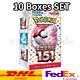 Ensemble De 10 Boîtes De Cartes Pokemon Scarlet&violet 151 Booster Box Sv2a Version Coréenne Neuf